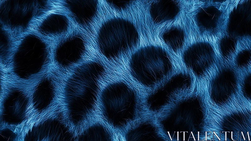 Blue leopard print texture with black spotted pattern rendered digitally.