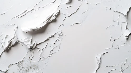 White textured abstract painting with thick paint strokes.