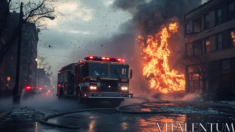 Firefighters Battle Urban Inferno.