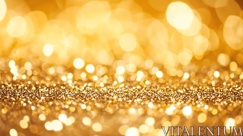 Shimmering golden glitter background in bright festive bokeh style.