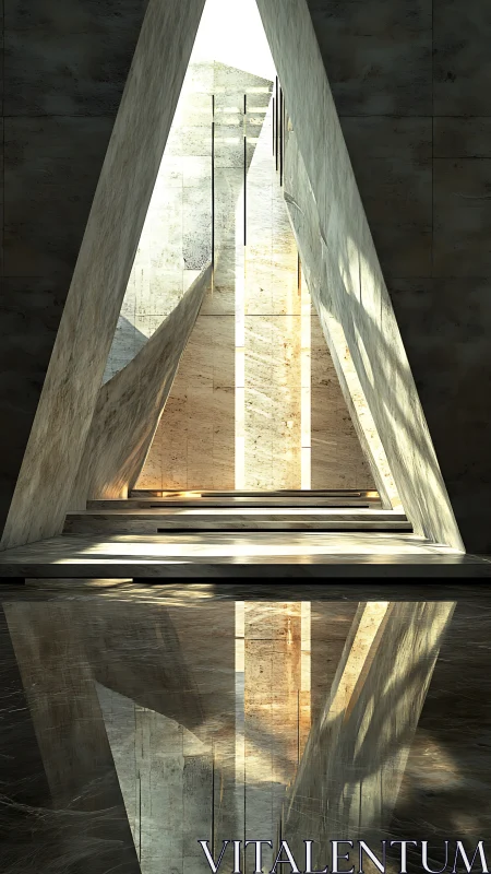 Triangular light chamber reflecting stone geometry dreams.