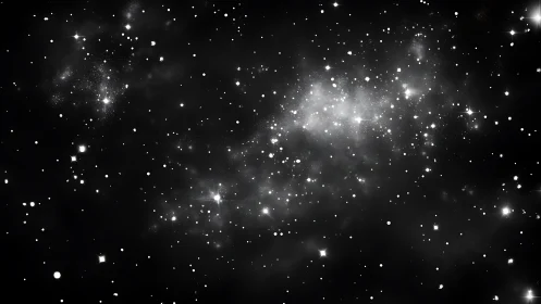 Dense starfield stretches across deep monochrome space