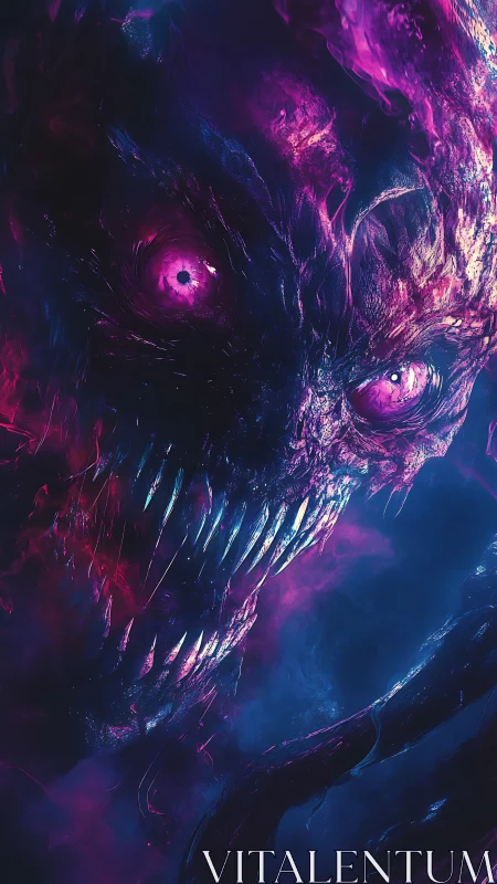 Neon Maw of the Voidspawn, Grinning in Cosmic Static.