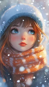 High-frequency winter portrait with luminous ocular highlights.