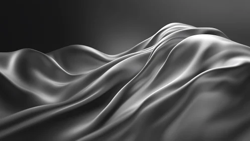 Monochrome 3D surface shows smooth, undulating wave forms