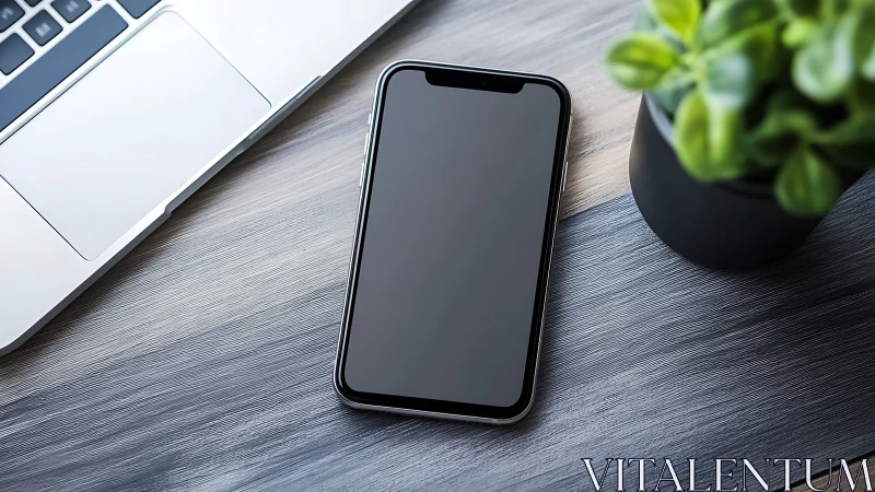 Modern Workspace Setup With a Smartphone Ready