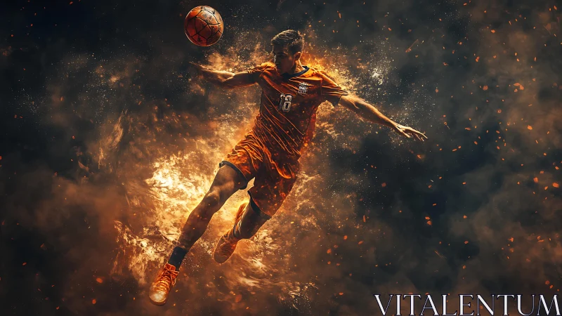 Blazing midfield comet kicking through a storm of sparks.