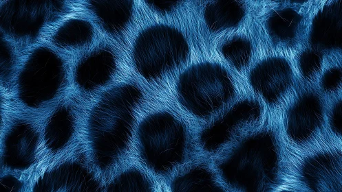 Blue leopard print texture with black spotted pattern rendered digitally.