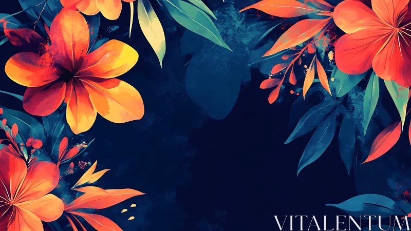 Luminous Blooms Against Midnight Canvas.