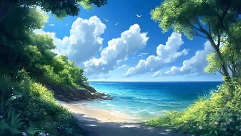 Emerald Cove Reverie: Where Jungle Meets Sapphire Waters.