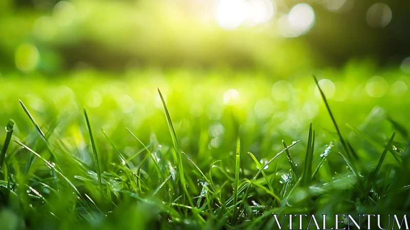 Backlit macro grass blades form a luminous bokeh field