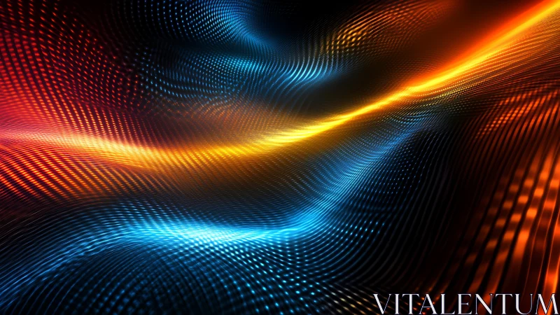 Molten data rivers weave hot and cold light across space