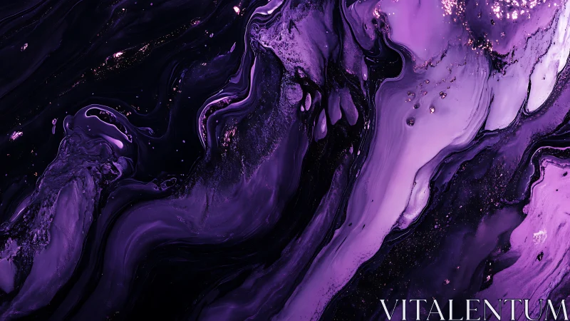 Velvet purple marble swirls flowing in a dreamy nightscape.