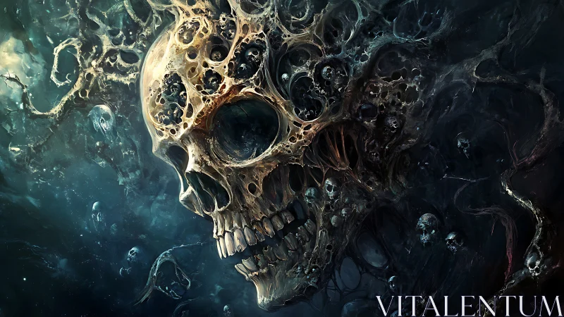 Colossal voidborn skull emerges from a swirling cosmic abyss