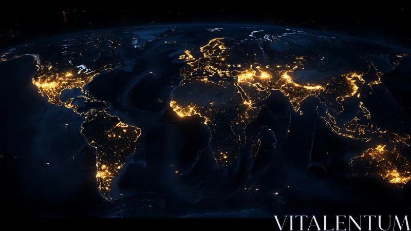 Global nightscape renders illuminated urban networks on Earth