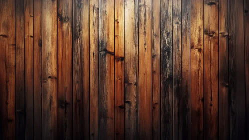 Vertical wooden planks with varied grain and warm lighting.