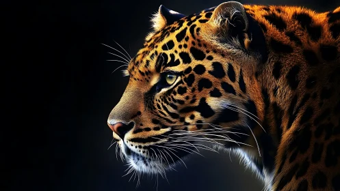 Majestic Leopard Portrait in Golden Light.