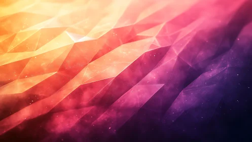 Geometric gradient landscape with warm pink and purple light.
