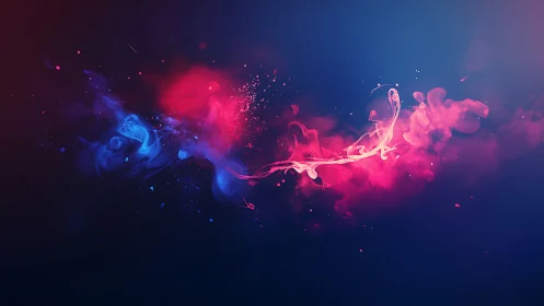 Neon nebula brushstrokes dancing across midnight blue.