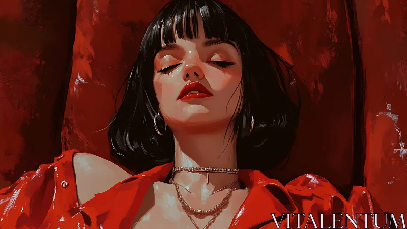 Velvet calm in crimson: a quiet moment of bold softness.