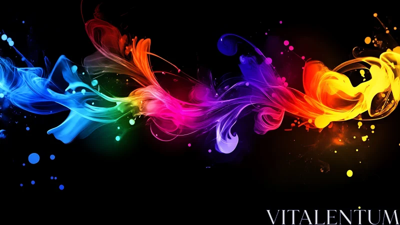 Chromatic fluid dynamics ribbon on high-contrast black field.