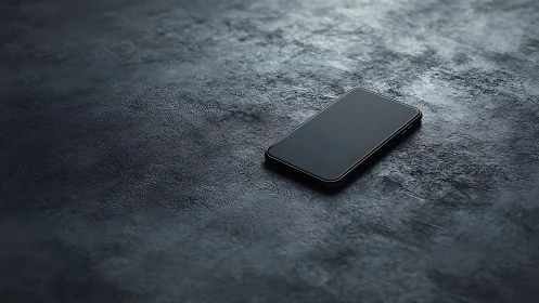 Sleek Smartphone on Dark Textured Surface.