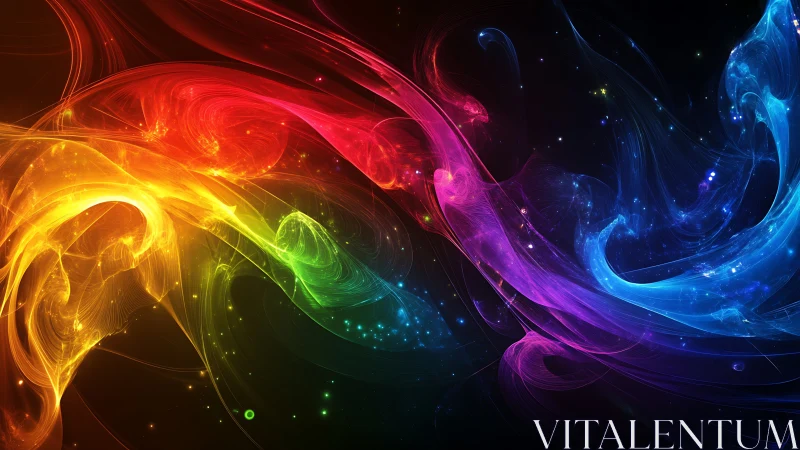 Chromatic energy ribbons in luminous cosmic motion field.