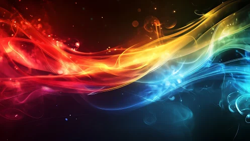 Ribbons of molten spectrum dance across the digital night