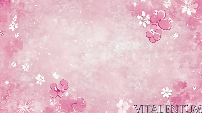 Digital Floral Composition with Gradient Overlay and Particle Effects.