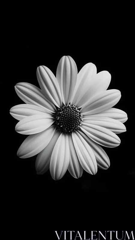 Graceful Daisy in Black and White Simplicity.
