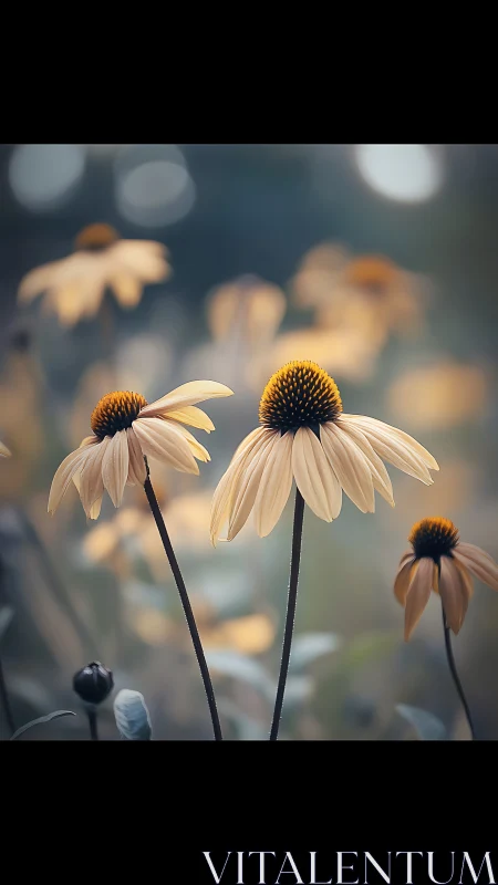 Graceful Coneflowers Swaying in Golden Light