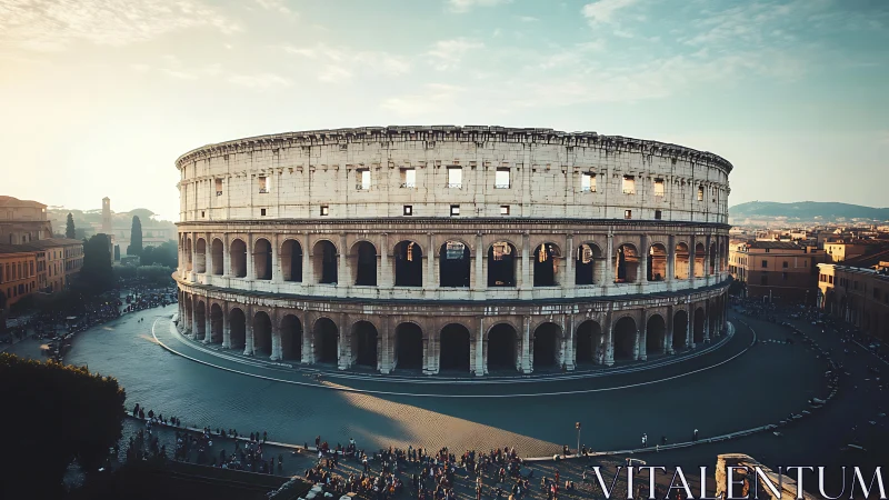 Colosseum structure is viewed in wide architectural context