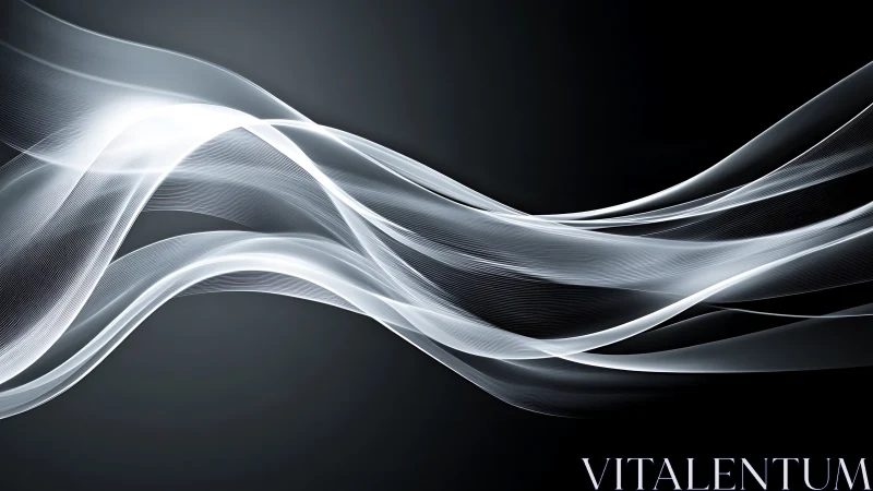 White translucent waveforms flow across dark gradient background
