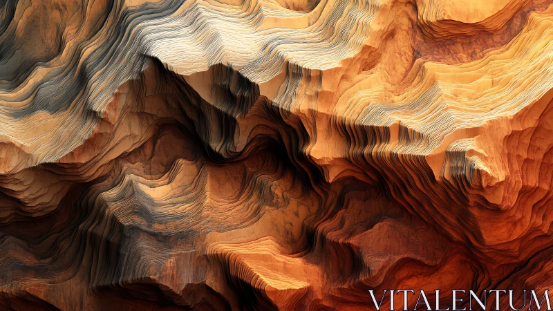 Layered canyon abstraction with sculpted sandstone forms.