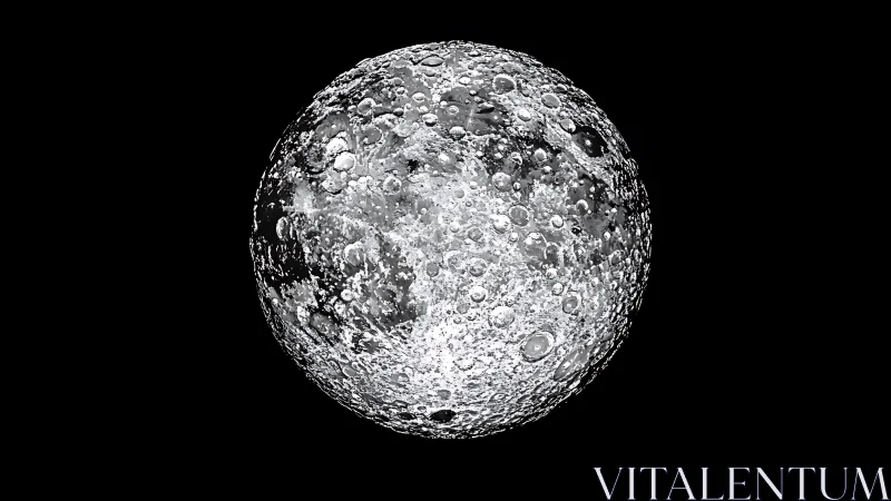 Moonlit craters glowing softly in endless black space.