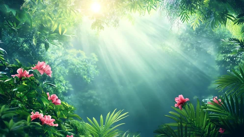 Luminous Garden: Where Sunlight Dances Through Verdant Paradise