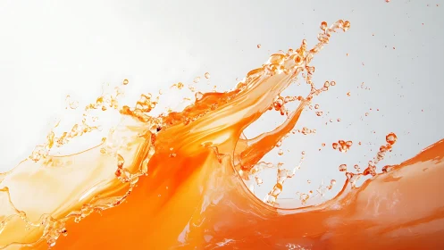 High-speed macro capture of dynamic orange liquid splash field.