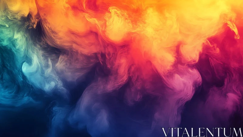 Vibrant abstract color clouds in fluid gradient motion.