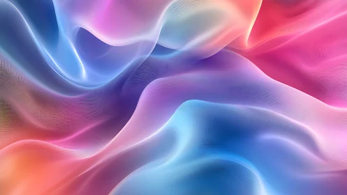 Iridescent gradient fabric waves with soft volumetric lighting