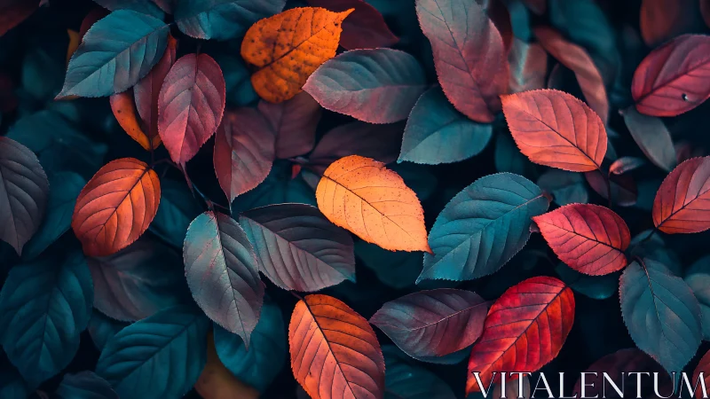 Chromatic foliage array under cool-toned ambient illumination.