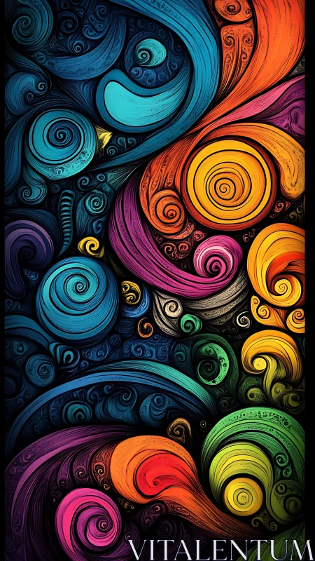 Spiraling neon currents swirl into a restless chromatic storm
