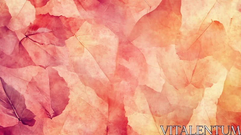 Soft pink and orange leaf pattern abstract background.