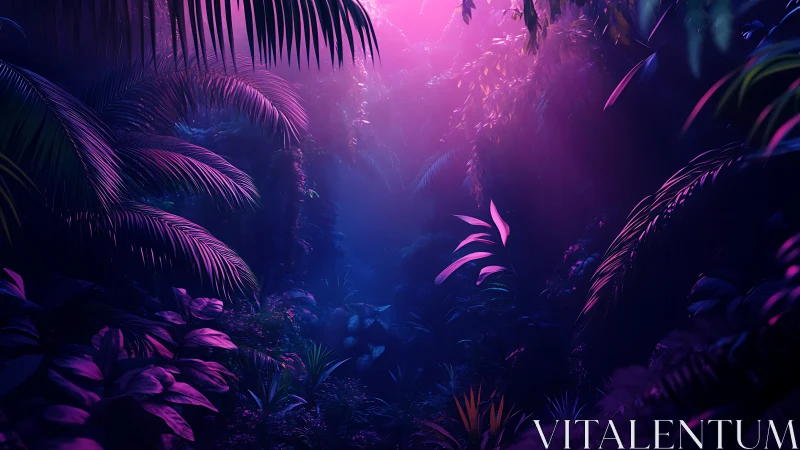 Bioluminescent Jungle Sanctuary: Cyberpunk Nature.