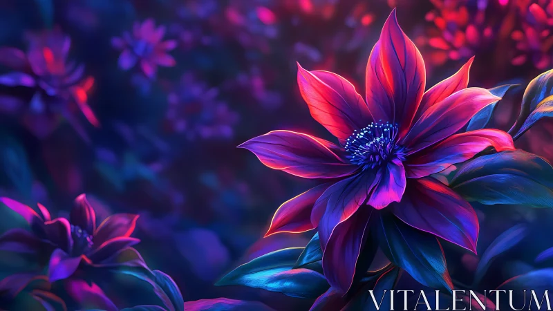Neon Blooms: A Celestial Garden Glowing with Magic.