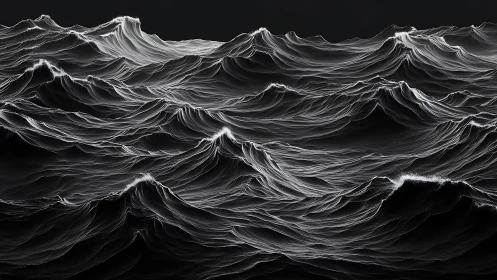 Monochrome spectral wavefield with high‑frequency edge tracing.