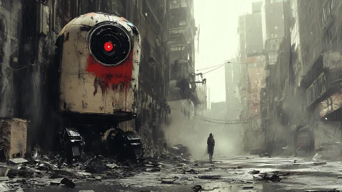 Monolithic sensor robot surveils desaturated post‑war alleyway