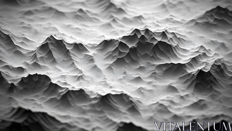 Monochrome fractal ridgefield as layered heightmap topology.