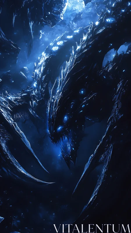 3D crystalline void leviathan with bioluminescent highlights.