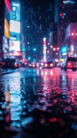 Neon rain stitches city lights into liquid reflections
