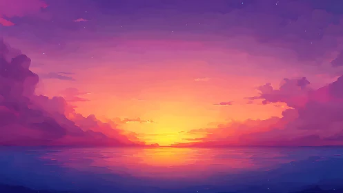 Sunset quietly rewrites the ocean into molten lavender light